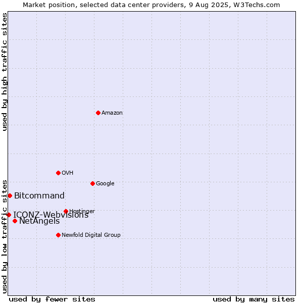 Market position of NetAngels vs. Bitcommand vs. ICONZ-Webvisions