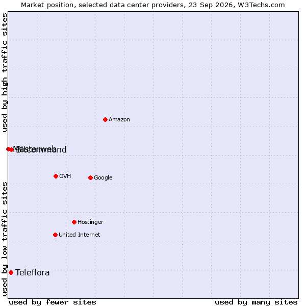 Market position of Bitcommand vs. Teleflora vs. Masterweb