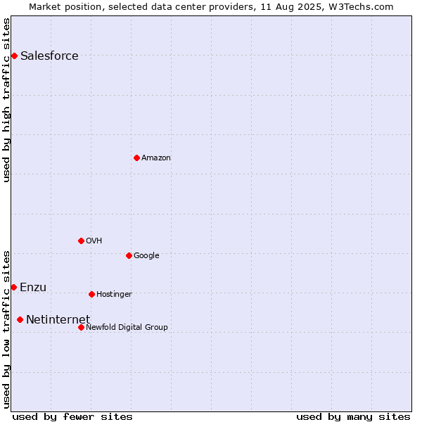 Market position of Netinternet vs. Salesforce vs. Enzu