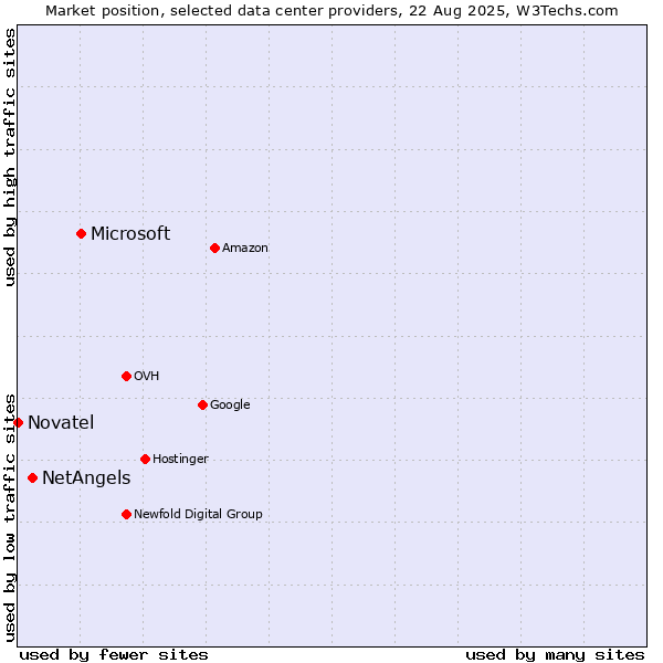 Market position of Microsoft vs. NetAngels vs. Novatel
