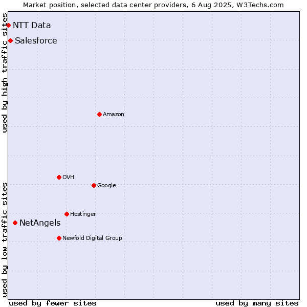 Market position of NetAngels vs. Salesforce vs. NTT Data