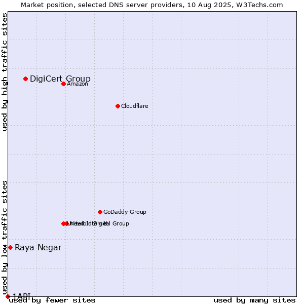 Market position of DigiCert Group vs. Raya Negar vs. 1API