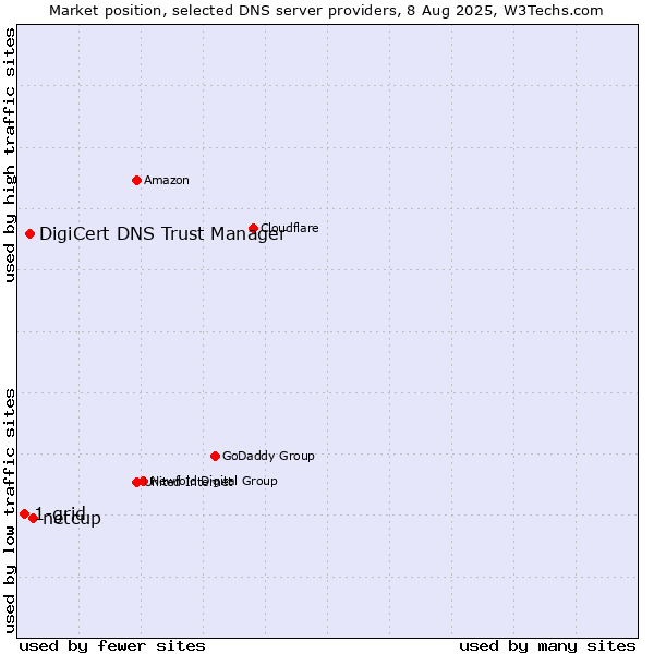 Market position of netcup vs. DigiCert DNS Trust Manager vs. 1-grid