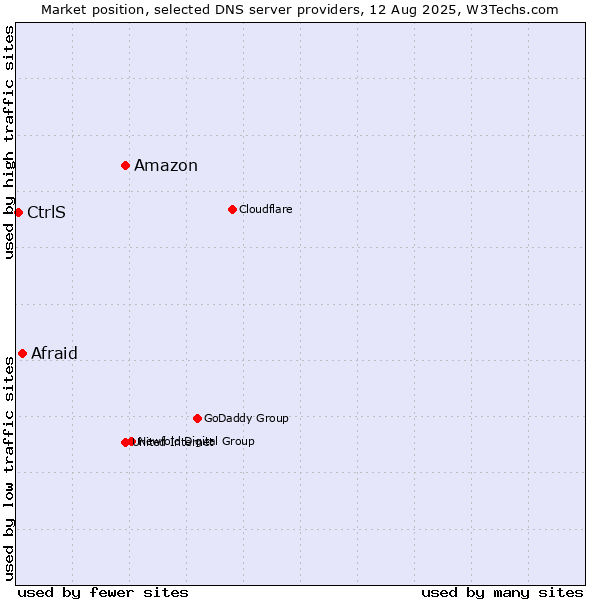 Market position of Amazon vs. Afraid vs. CtrlS
