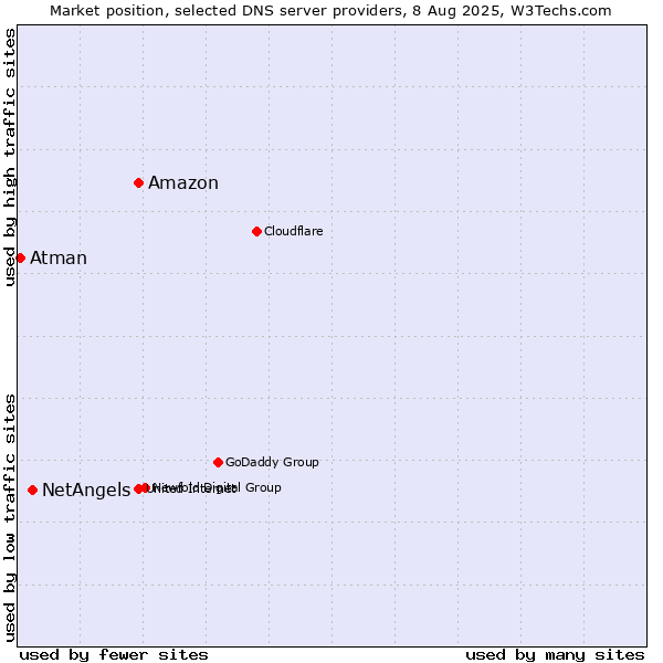 Market position of Amazon vs. NetAngels vs. Atman