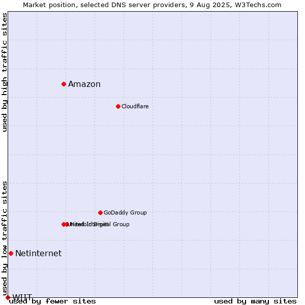 Market position of Amazon vs. Netinternet vs. WIIT