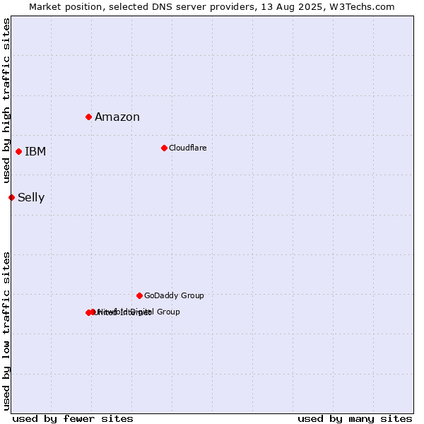 Market position of Amazon vs. IBM vs. Selly