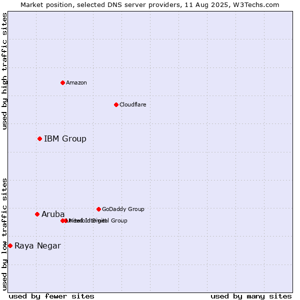 Market position of IBM Group vs. Aruba vs. Raya Negar