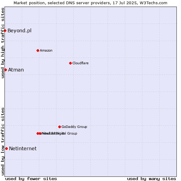 Market position of Netinternet vs. Atman vs. Beyond.pl