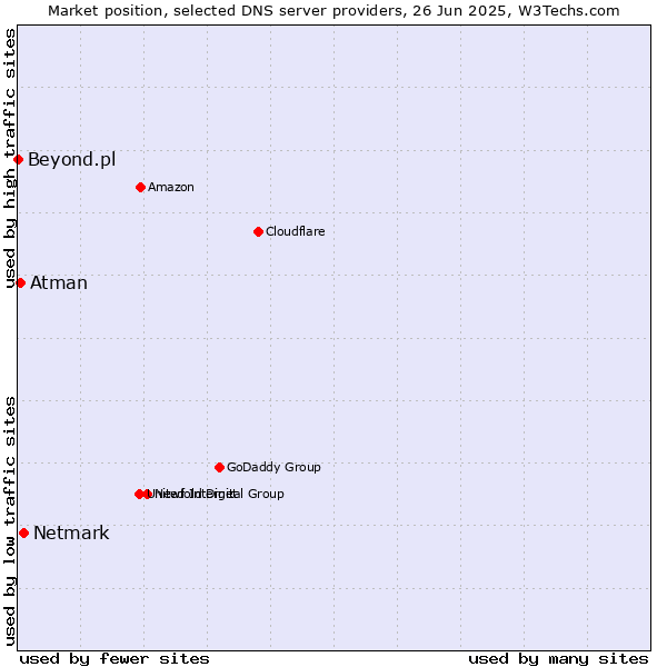 Market position of Netmark vs. Atman vs. Beyond.pl