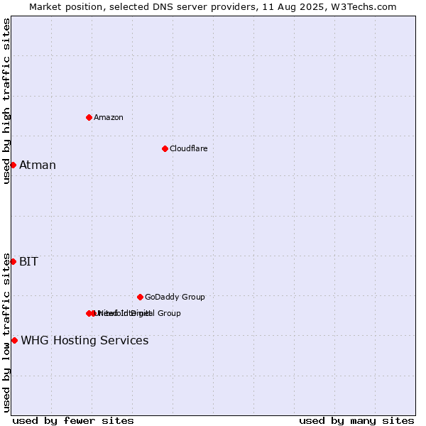 Market position of WHG Hosting Services vs. BIT vs. Atman