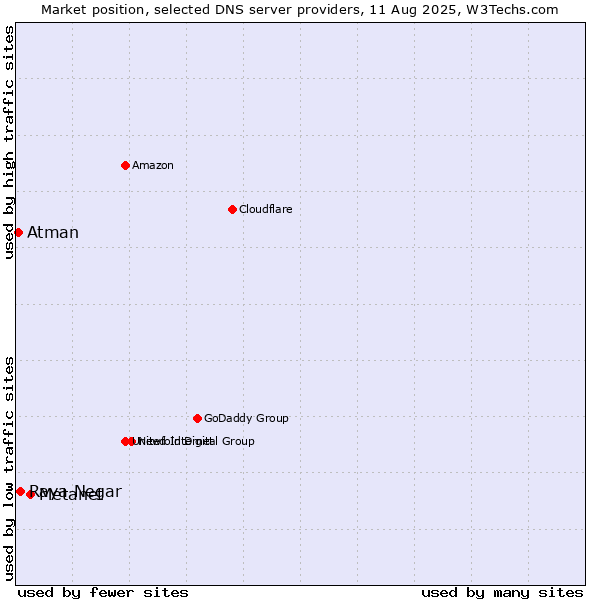 Market position of Metanet vs. Raya Negar vs. Atman