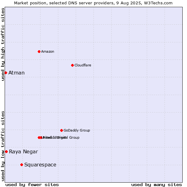 Market position of Squarespace vs. Raya Negar vs. Atman