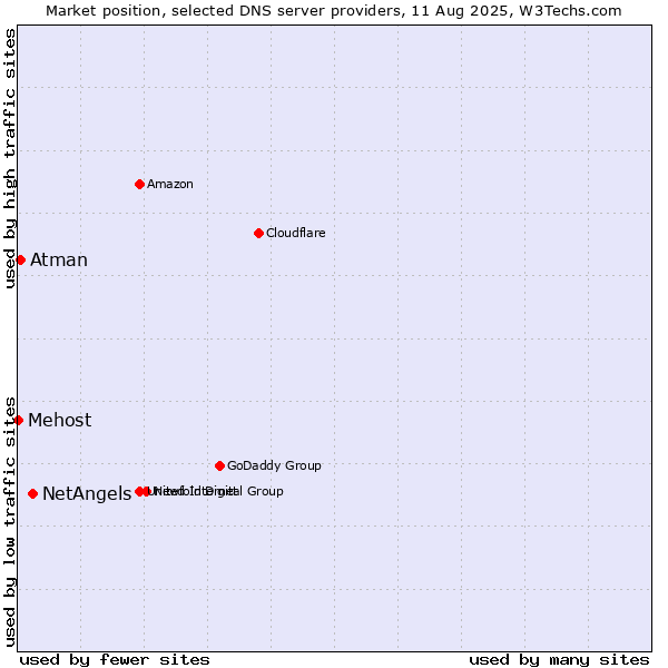 Market position of NetAngels vs. Atman vs. Mehost