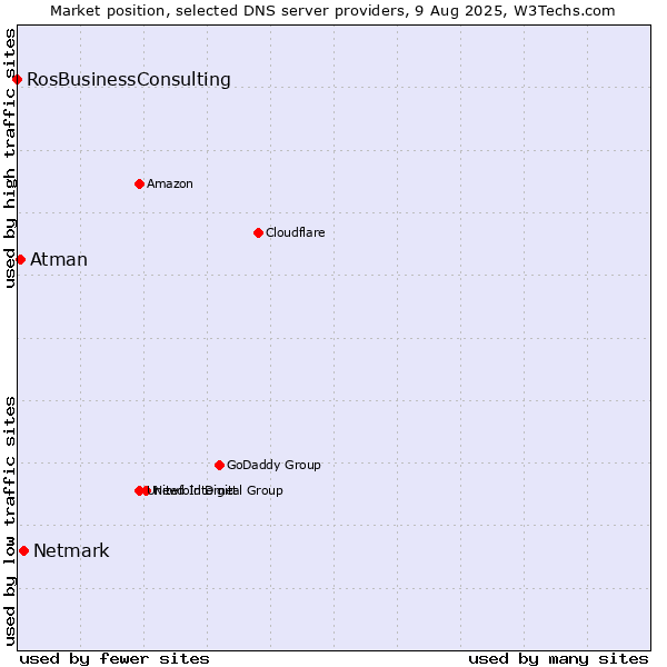 Market position of Netmark vs. Atman vs. RosBusinessConsulting