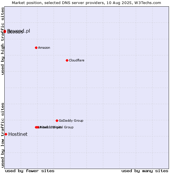 Market position of Hostinet vs. Beyond.pl vs. Boreus