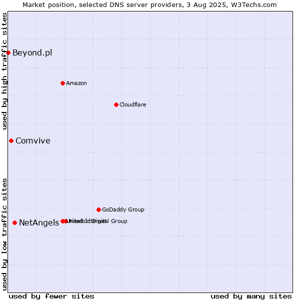 Market position of NetAngels vs. Comvive vs. Beyond.pl