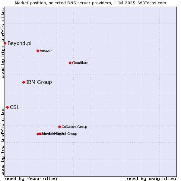 Market position of IBM Group vs. CSL vs. Beyond.pl