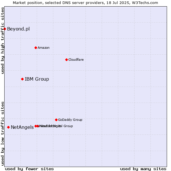 Market position of IBM Group vs. NetAngels vs. Beyond.pl