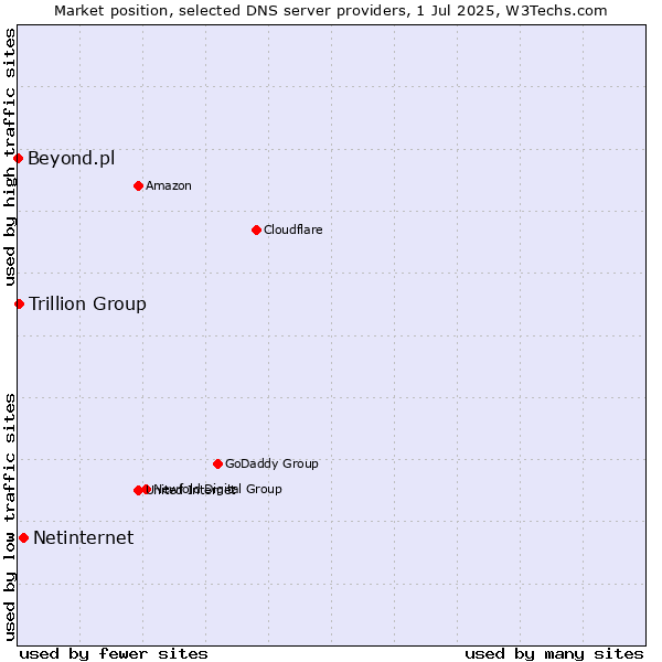 Market position of Netinternet vs. Trillion Group vs. Beyond.pl