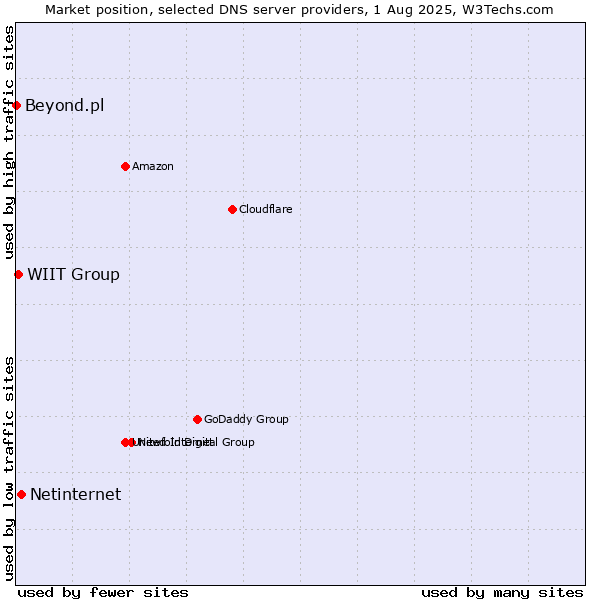 Market position of Netinternet vs. WIIT Group vs. Beyond.pl