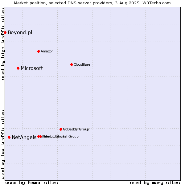 Market position of Microsoft vs. NetAngels vs. Beyond.pl