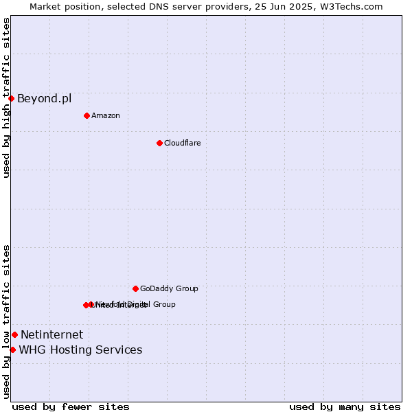 Market position of Netinternet vs. WHG Hosting Services vs. Beyond.pl