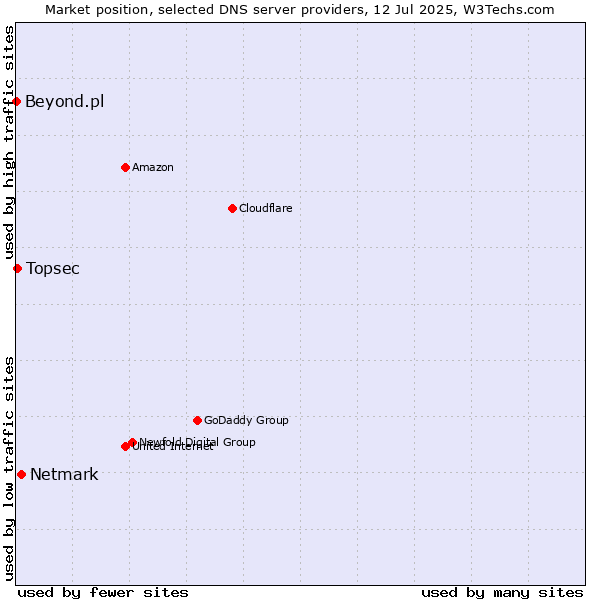 Market position of Netmark vs. Topsec vs. Beyond.pl