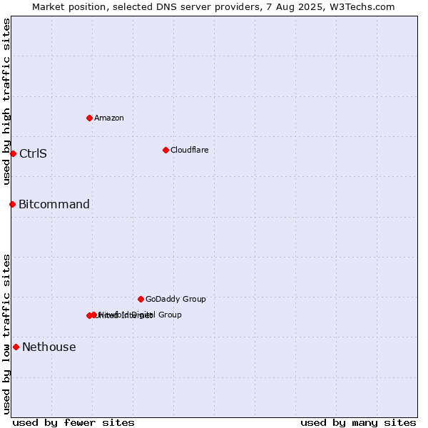 Market position of Nethouse vs. CtrlS vs. Bitcommand