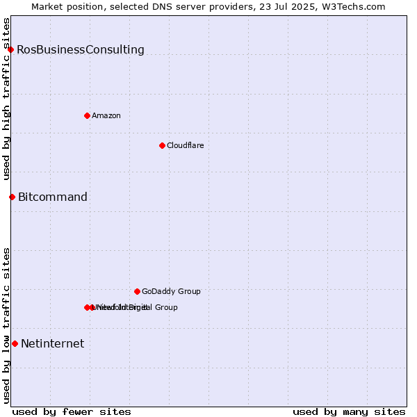 Market position of Netinternet vs. Bitcommand vs. RosBusinessConsulting