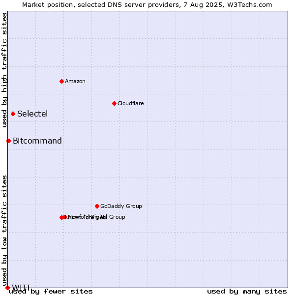 Market position of Selectel vs. Bitcommand vs. WIIT