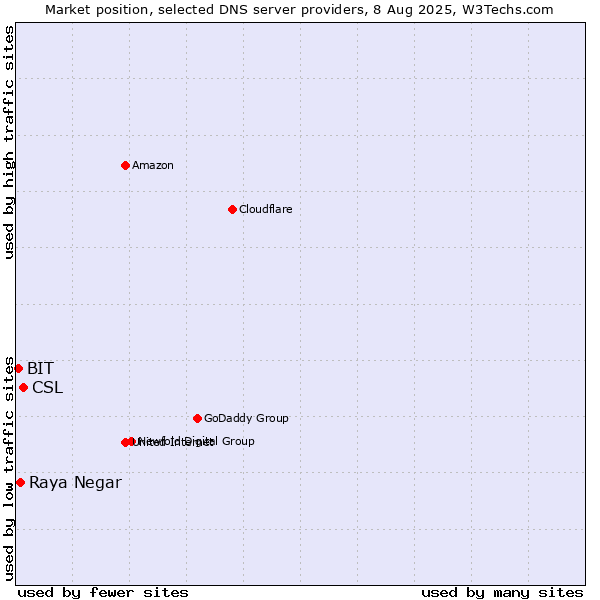 Market position of CSL vs. Raya Negar vs. BIT