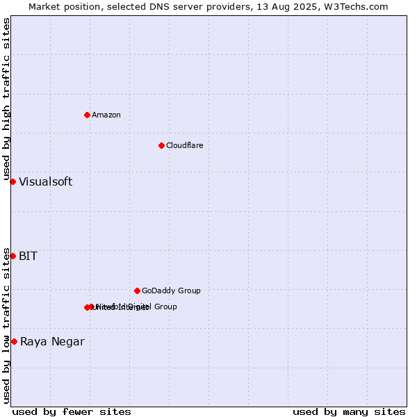 Market position of Raya Negar vs. BIT vs. Visualsoft