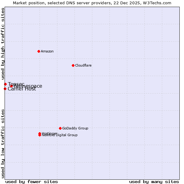 Market position of Namespace vs. Topsec vs. Camel Host