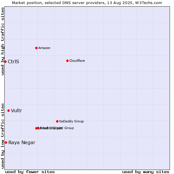 Market position of Vultr vs. Raya Negar vs. CtrlS
