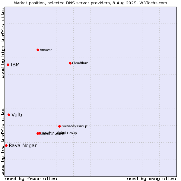 Market position of Vultr vs. IBM vs. Raya Negar