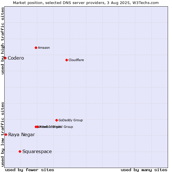 Market position of Squarespace vs. Raya Negar vs. Codero