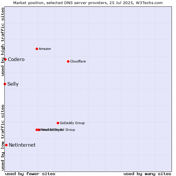 Market position of Netinternet vs. Codero vs. Selly