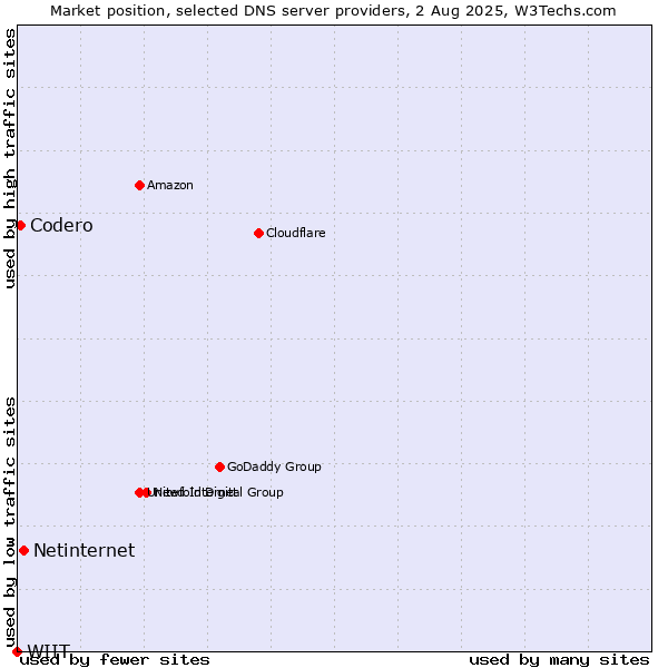 Market position of Netinternet vs. Codero vs. WIIT