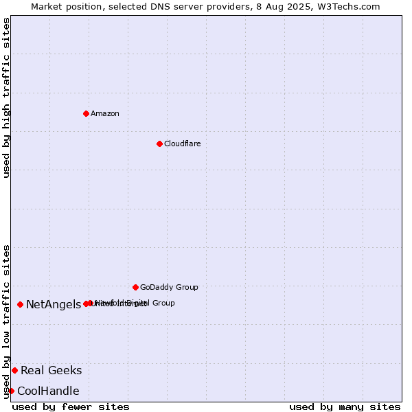 Market position of NetAngels vs. Real Geeks vs. CoolHandle
