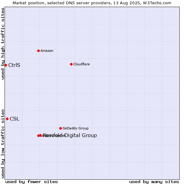 Market position of Newfold Digital Group vs. CSL vs. CtrlS
