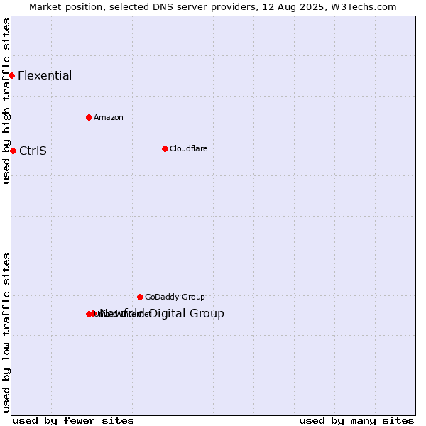 Market position of Newfold Digital Group vs. CtrlS vs. Flexential