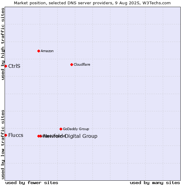 Market position of Newfold Digital Group vs. CtrlS vs. Fluccs