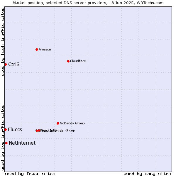 Market position of Netinternet vs. CtrlS vs. Fluccs