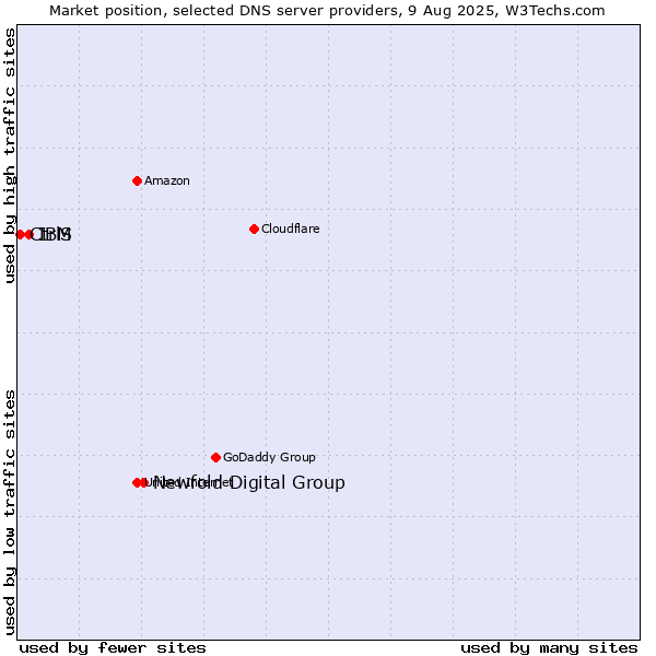 Market position of Newfold Digital Group vs. IBM vs. CtrlS