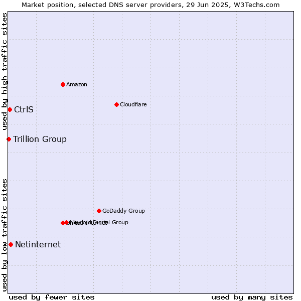 Market position of Netinternet vs. CtrlS vs. Trillion Group