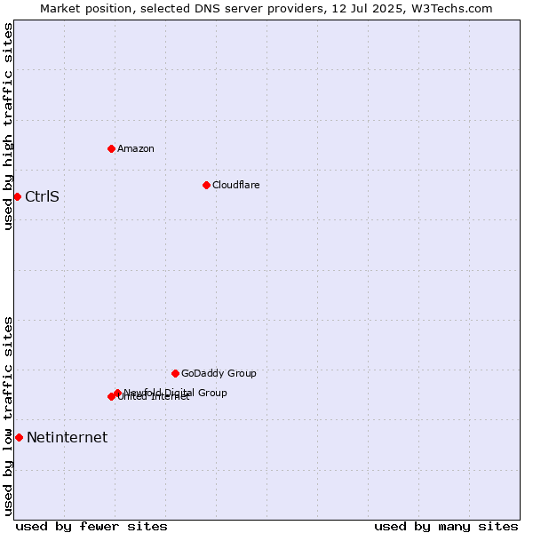 Market position of Netinternet vs. CtrlS