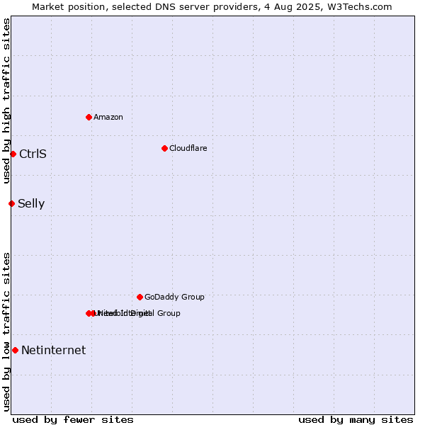 Market position of Netinternet vs. CtrlS vs. Selly