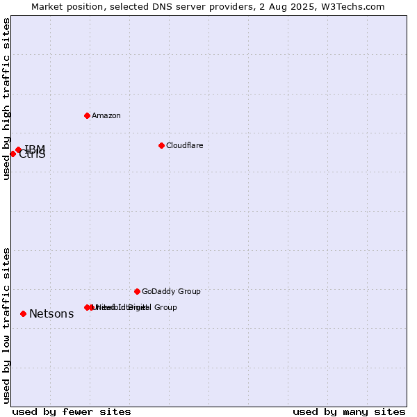 Market position of Netsons vs. IBM vs. CtrlS