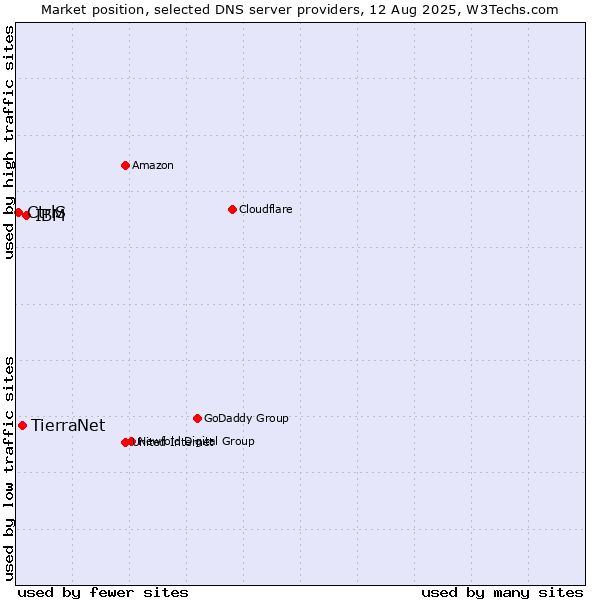 Market position of IBM vs. TierraNet vs. CtrlS